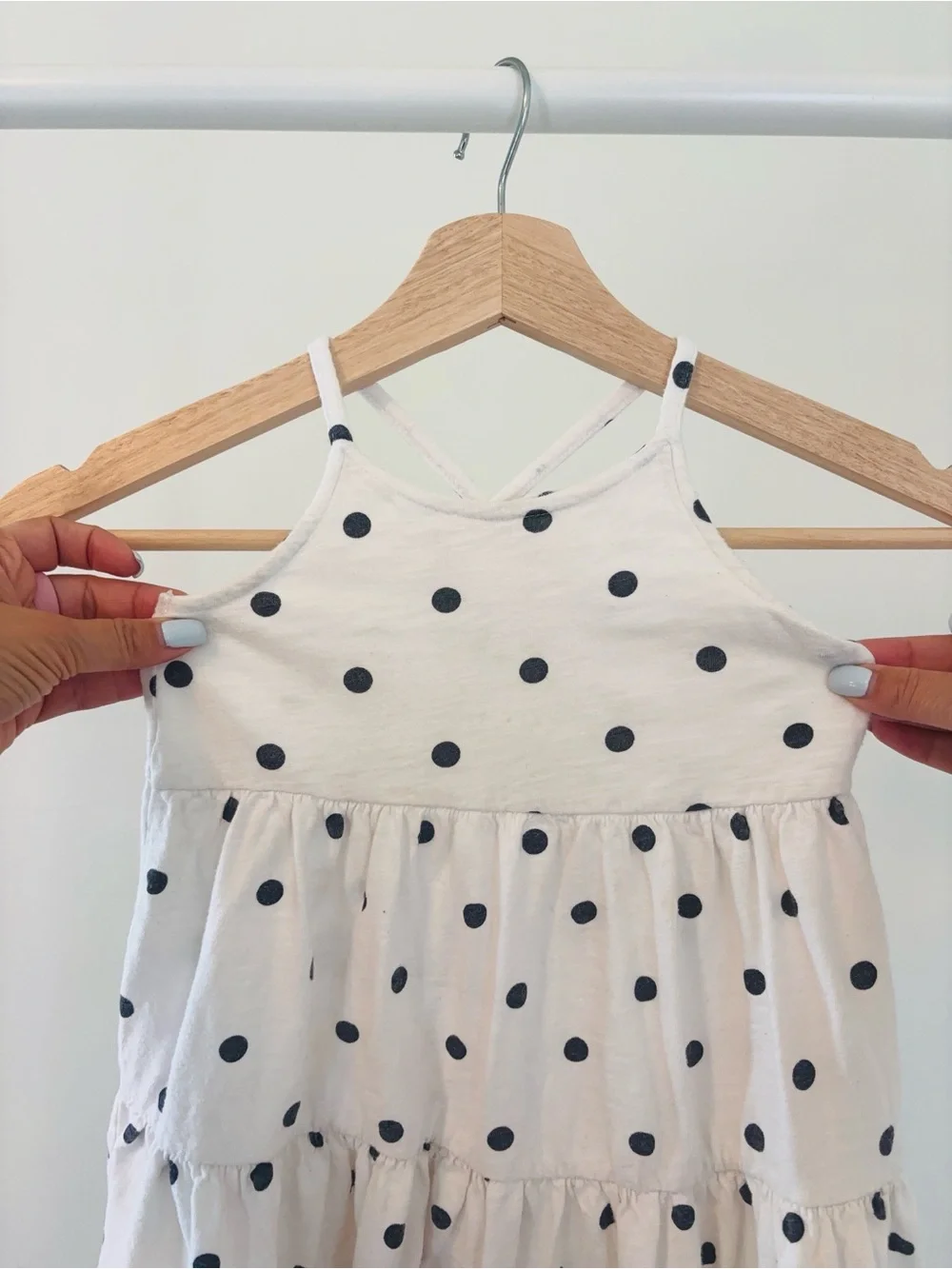 Old Navy, White & Black Polka Dot Sundress | 100% Cotton | 18-24M